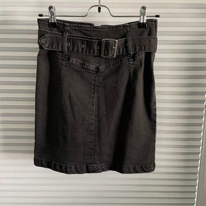 Free People Black Denim Mini Skirt